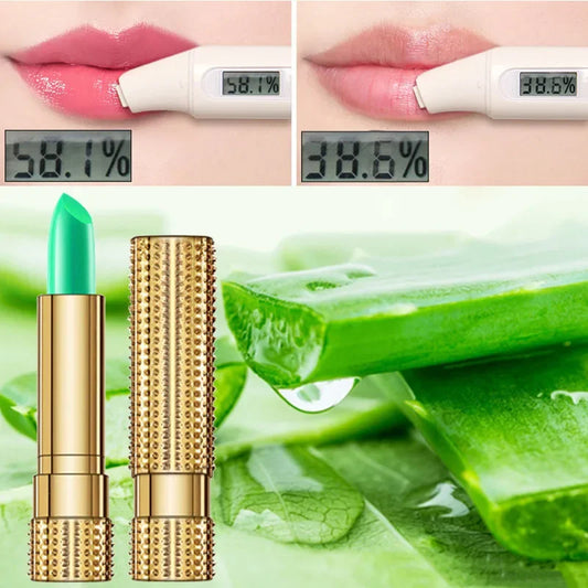 Aloe Vera Color Changing Lipsticks Waterproof Moisturizing Natural Lip Balm Long Lasting Nonstick Cup Makeup Lipstick Cosmetic